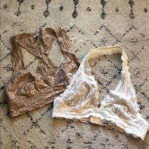 Free People set of 2 Galloon lace bralettes